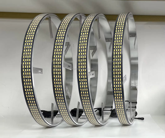 Kingshowstar 4-Row Yellow & White LED Car Wheel Lights with Remote Dual Color Switch Back Wheel Rings Light for Truck Car